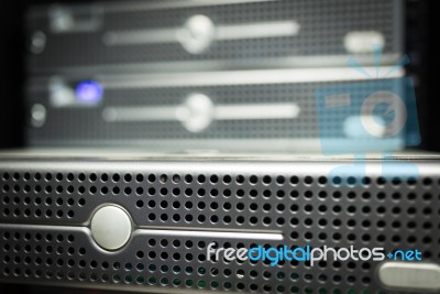 Storage Servers In Data Room Domestic Room Stock Photo