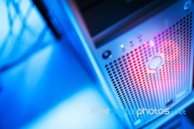 Storage Servers In Data Room Domestic Room Stock Photo