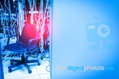 Storage Servers In Data Room Domestic Room Stock Photo