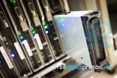 Storage Servers In Data Room Domestic Room Stock Photo