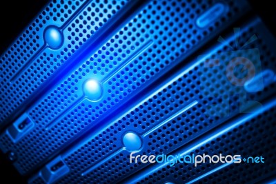 Storage Servers In Data Room Domestic Room Stock Photo