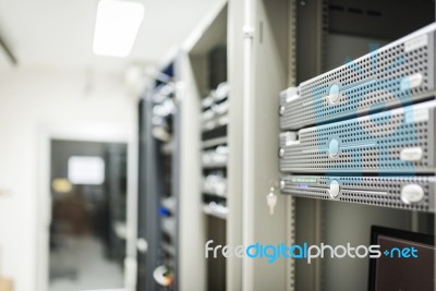 Storage Servers In Data Room Domestic Room Stock Photo