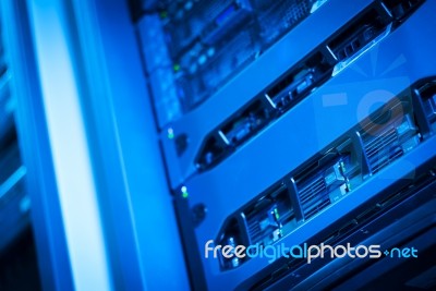 Storage Servers In Data Room Domestic Room Stock Photo