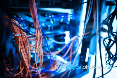 Storage Servers In Data Room Domestic Room Stock Photo