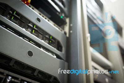 Storage Servers In Data Room Domestic Room Stock Photo