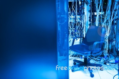 Storage Servers In Data Room Domestic Room Stock Photo