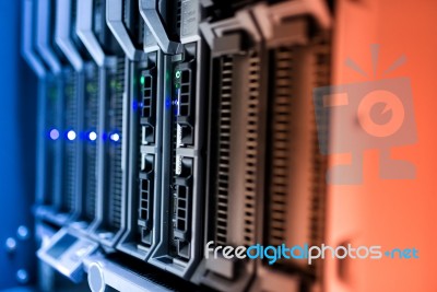 Storage Servers In Data Room Domestic Room Stock Photo