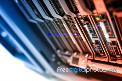 Storage Servers In Data Room Domestic Room Stock Photo