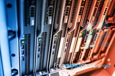 Storage Servers In Data Room Domestic Room Stock Photo