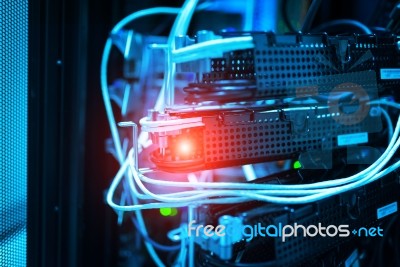 Storage Servers In Data Room Domestic Room Stock Photo