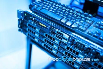 Storage Servers In Data Room Domestic Room Stock Photo