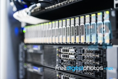 Storage Servers In Data Room Domestic Room Stock Photo