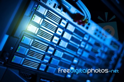 Storage Servers In Data Room Domestic Room Stock Photo