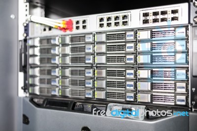 Storage Servers In Data Room Domestic Room Stock Photo