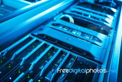 Storage Servers In Data Room Domestic Room Stock Photo