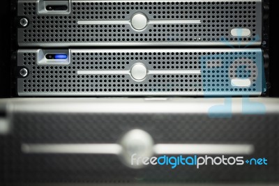 Storage Servers In Data Room Domestic Room Stock Photo