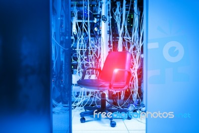 Storage Servers In Data Room Domestic Room Stock Photo