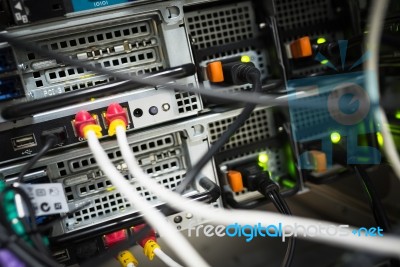 Storage Servers In Data Room Domestic Room Stock Photo