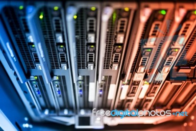 Storage Servers In Data Room Domestic Room Stock Photo