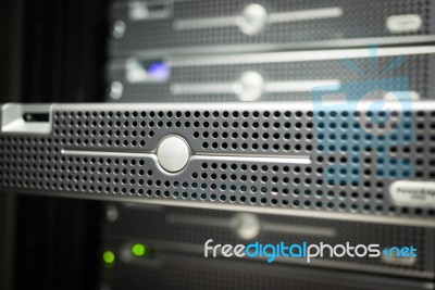 Storage Servers In Data Room Domestic Room Stock Photo