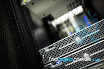 Storage Servers In Data Room Domestic Room Stock Photo