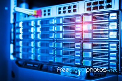 Storage Servers In Data Room Domestic Room Stock Photo