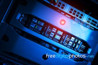 Storage Servers In Data Room Domestic Room Stock Photo