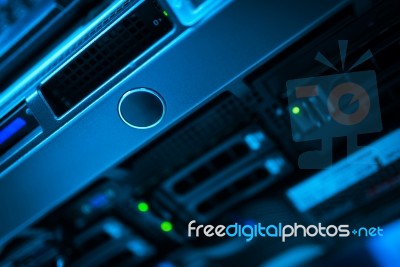 Storage Servers In Data Room Domestic Room Stock Photo