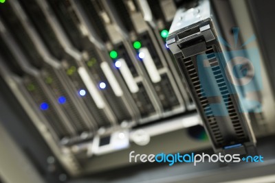 Storage Servers In Data Room Domestic Room Stock Photo