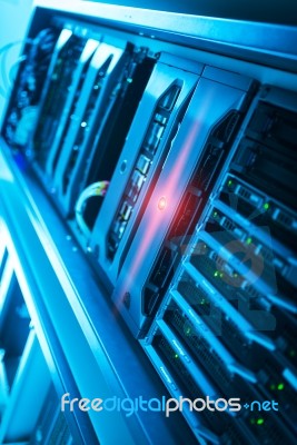 Storage Servers In Data Room Domestic Room Stock Photo