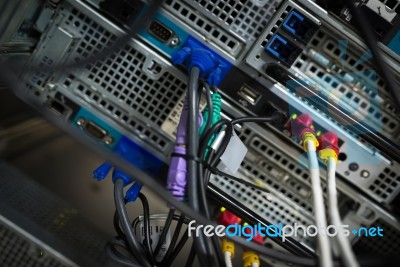 Storage Servers In Data Room Domestic Room Stock Photo