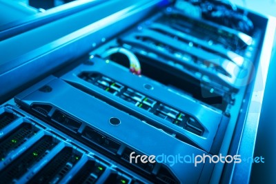 Storage Servers In Data Room Domestic Room Stock Photo