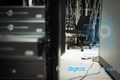 Storage Servers In Data Room Domestic Room Stock Photo