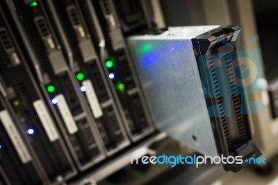 Storage Servers In Data Room Domestic Room Stock Photo