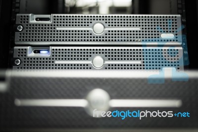 Storage Servers In Data Room Domestic Room Stock Photo