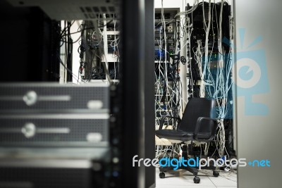 Storage Servers In Data Room Domestic Room Stock Photo