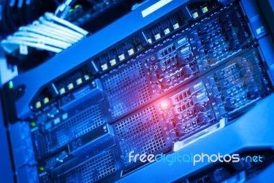 Storage Servers In Data Room Domestic Room Stock Photo