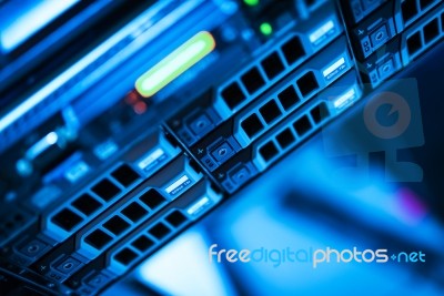 Storage Servers In Data Room Domestic Room Stock Photo