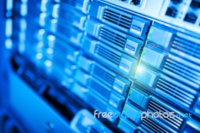 Storage Servers In Data Room Domestic Room Stock Photo