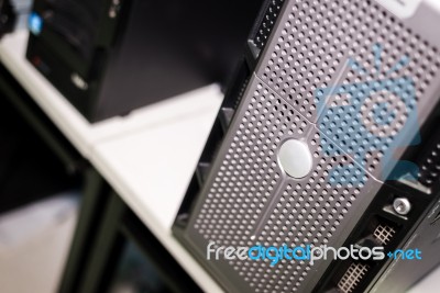 Storage Servers In Data Room Domestic Room Stock Photo