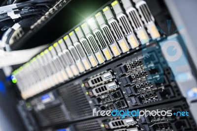 Storage Servers In Data Room Domestic Room Stock Photo