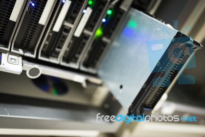 Storage Servers In Data Room Domestic Room Stock Photo