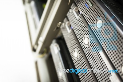 Storage Servers In Data Room Domestic Room Stock Photo