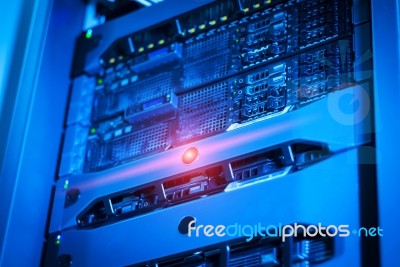 Storage Servers In Data Room Domestic Room Stock Photo