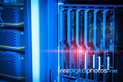 Storage Servers In Data Room Domestic Room Stock Photo