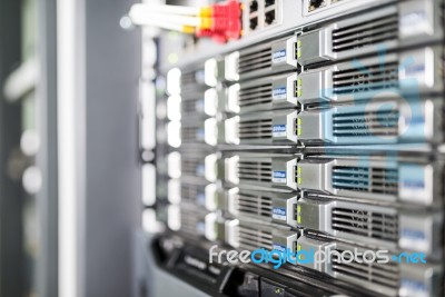 Storage Servers In Data Room Domestic Room Stock Photo