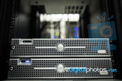 Storage Servers In Data Room Domestic Room Stock Photo