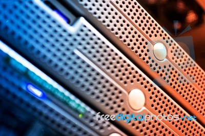 Storage Servers In Data Room Domestic Room Stock Photo