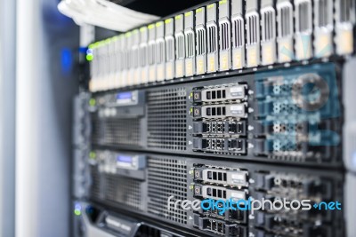 Storage Servers In Data Room Domestic Room Stock Photo