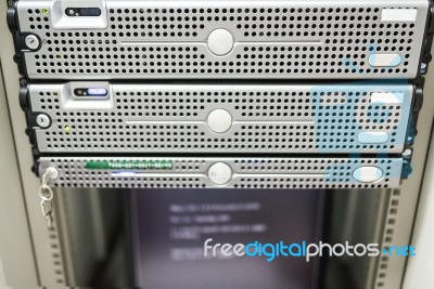 Storage Servers In Data Room Domestic Room Stock Photo